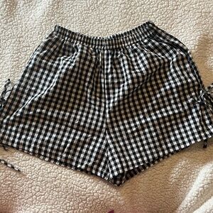SHEIN Gingham High Waist Shorts
